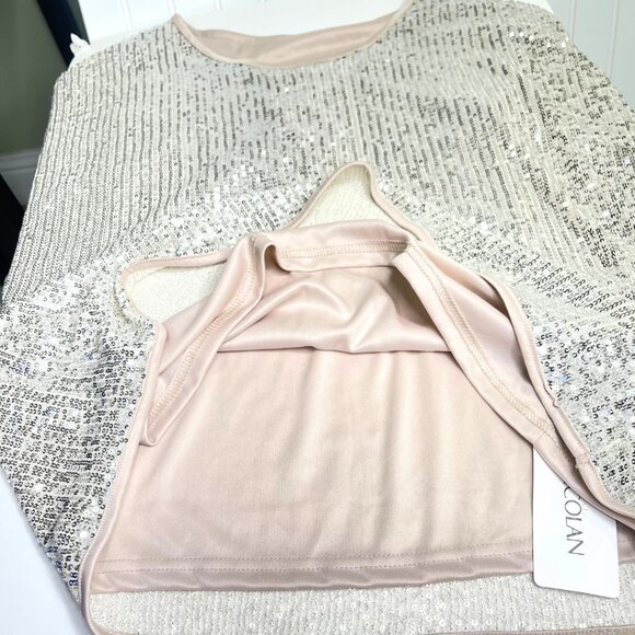 Sequin Tops Sparkly Glitter Blouse Sequined Short Sleeve Shirt Size L NWT - Picture 12 of 15